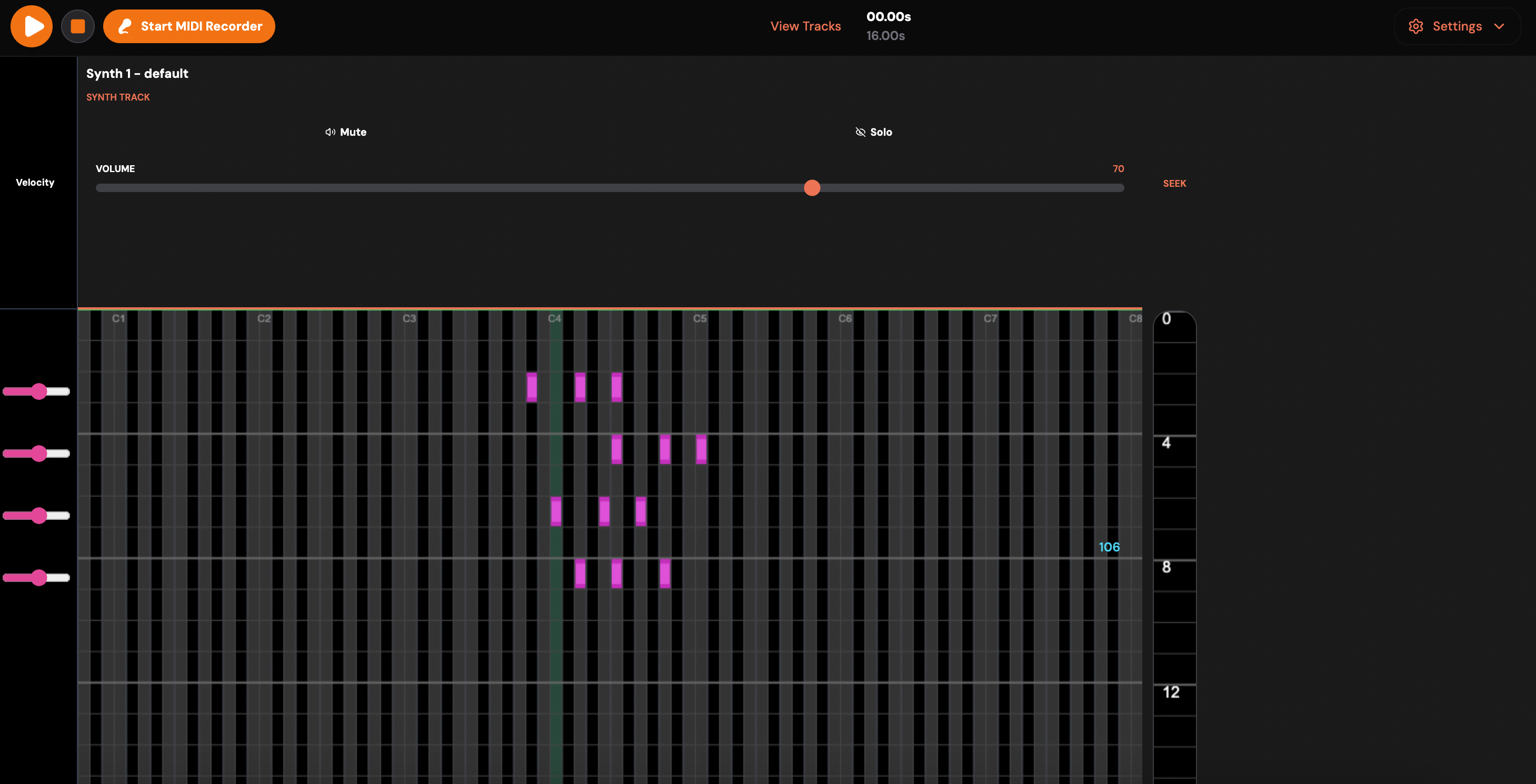 MIDI Editor Interface